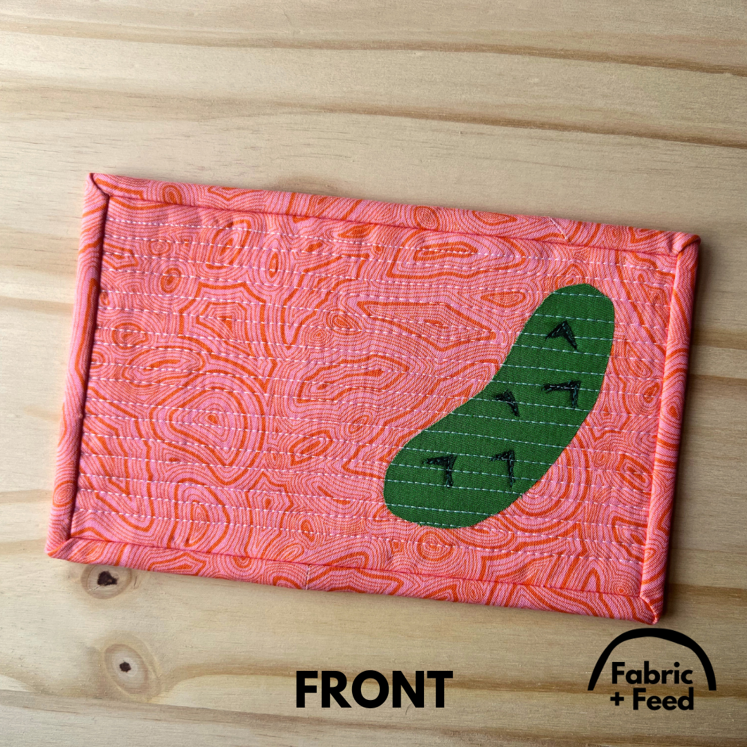 Pickle Rugs Coral Pickle Mug Rug – Fabric and Feed