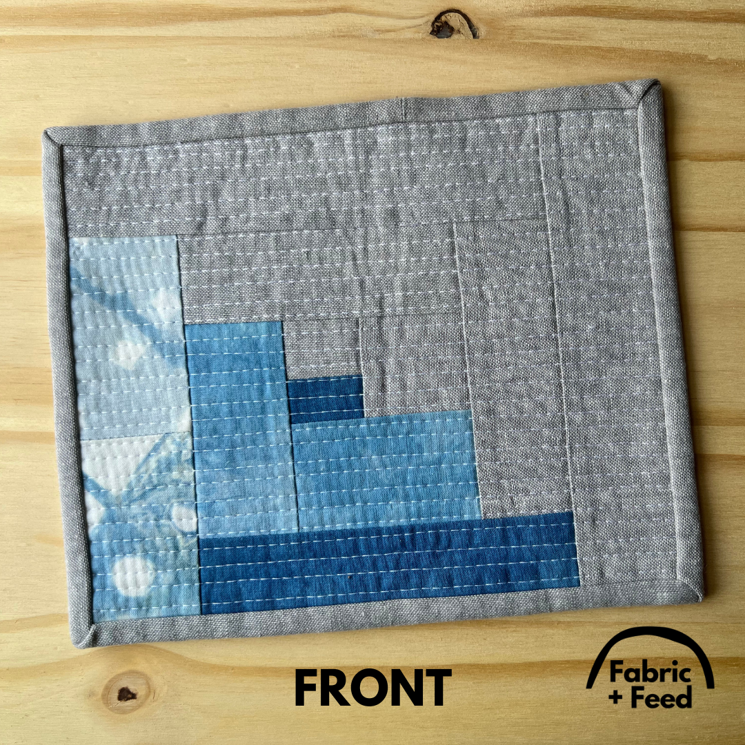 Indigo and Linen 07 Mug Rug
